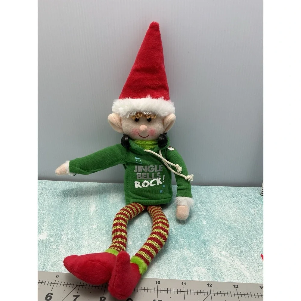 Elf Plush Shelf Sitter Holiday Christmas Tabletop Decor‎ Dangling Feet 12